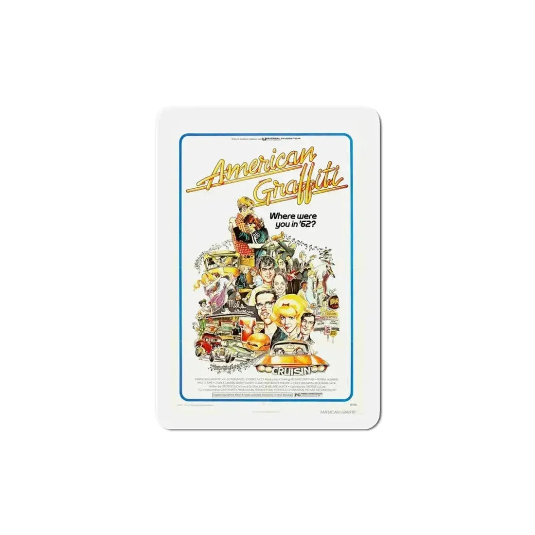 American Graffiti 1973 Movie Poster Refrigerator Magnet - The Sticker Space