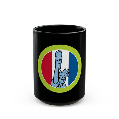 American Heritage (Boy Scout Merit Badge) Black Coffee Mug-15oz-The Sticker Space