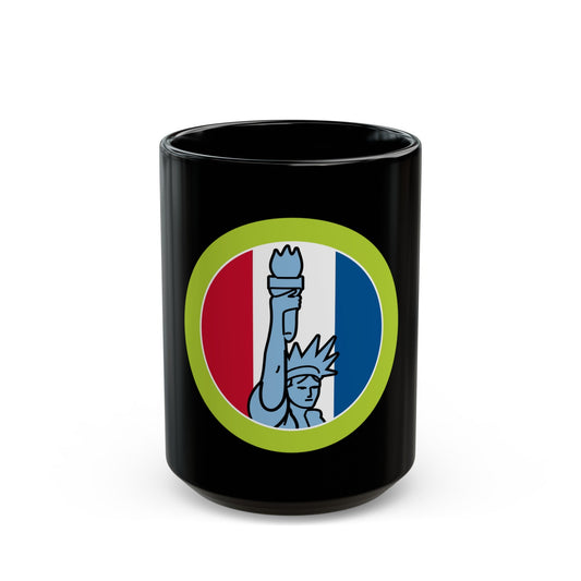 American Heritage (Boy Scout Merit Badge) Black Coffee Mug-15oz-The Sticker Space