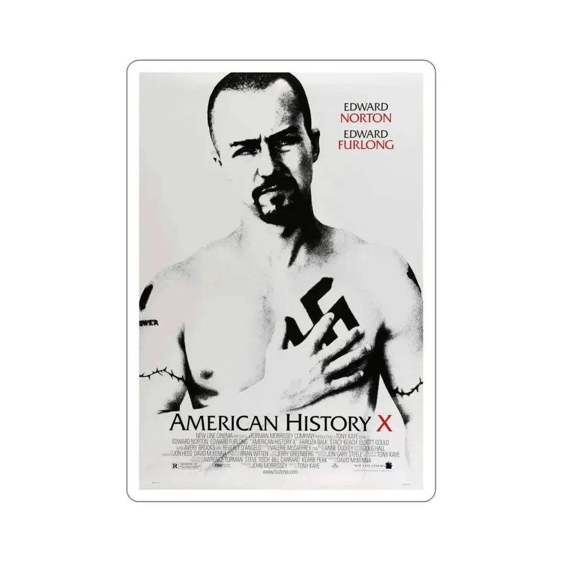 American History X 1998 Movie Poster STICKER Vinyl Die-Cut Decal 6 Inch - The Sticker Space