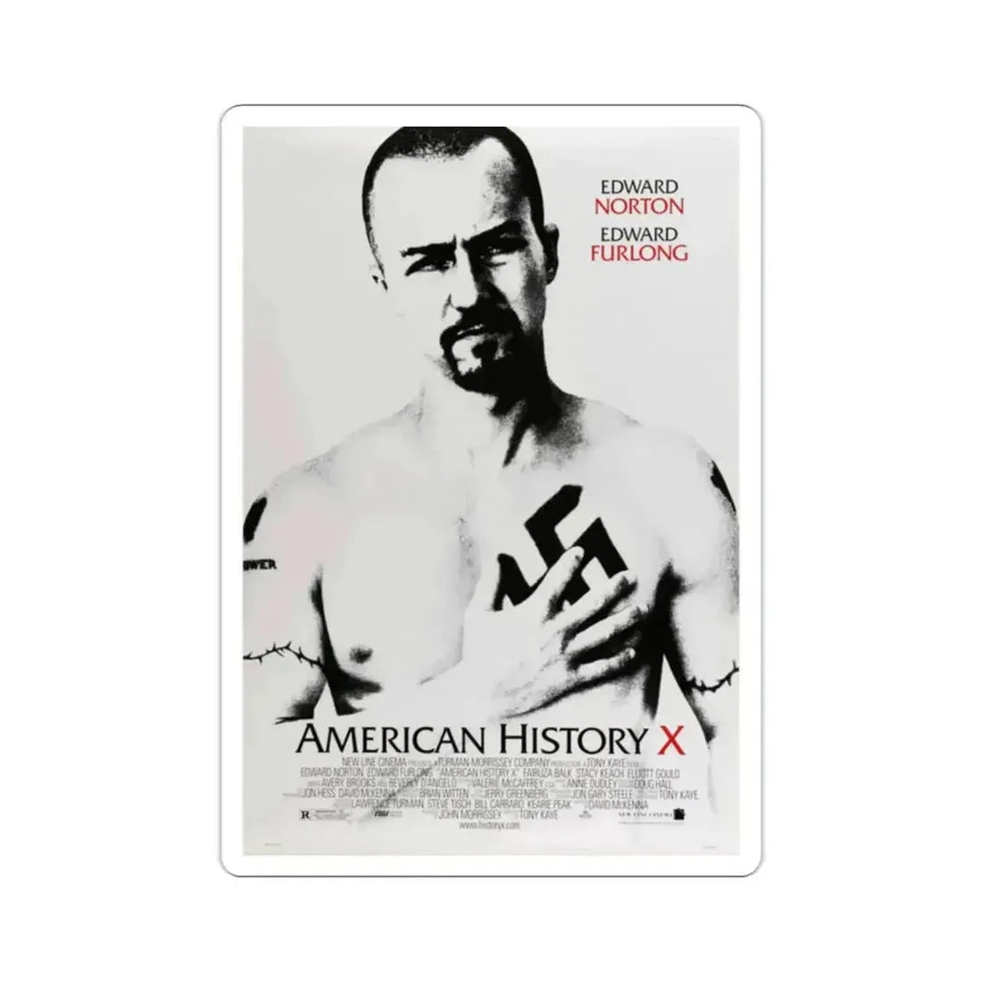 American History X 1998 Movie Poster STICKER Vinyl Die-Cut Decal - The Sticker Space