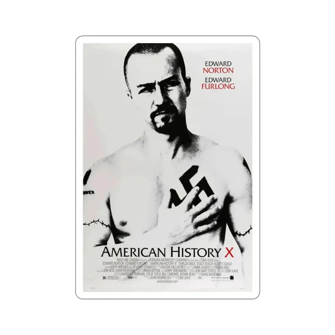 American History X 1998 Movie Poster STICKER Vinyl Die-Cut Decal - The Sticker Space