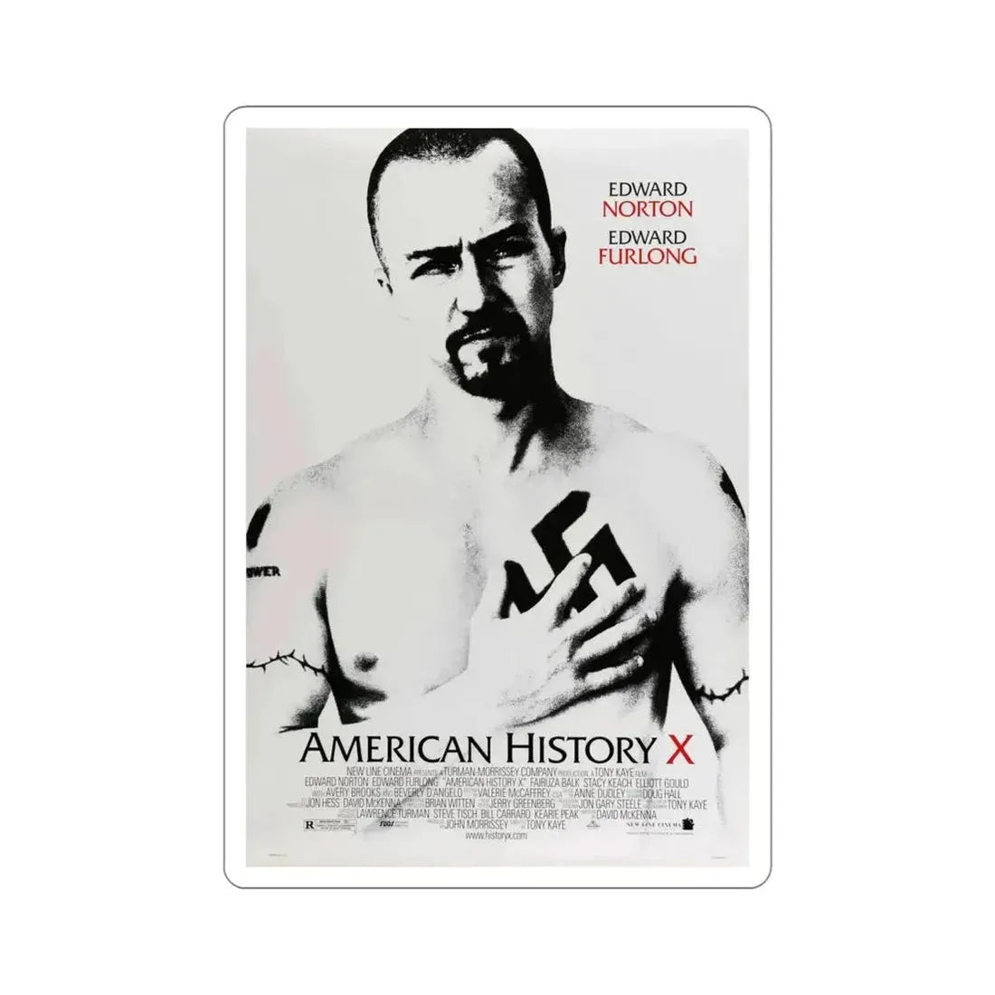 American History X 1998 Movie Poster STICKER Vinyl Die-Cut Decal - The Sticker Space