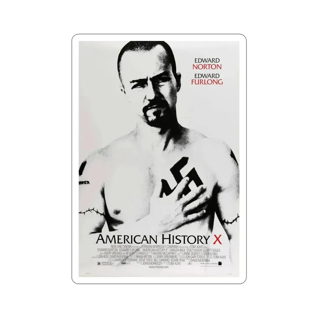 American History X 1998 Movie Poster STICKER Vinyl Die-Cut Decal - The Sticker Space
