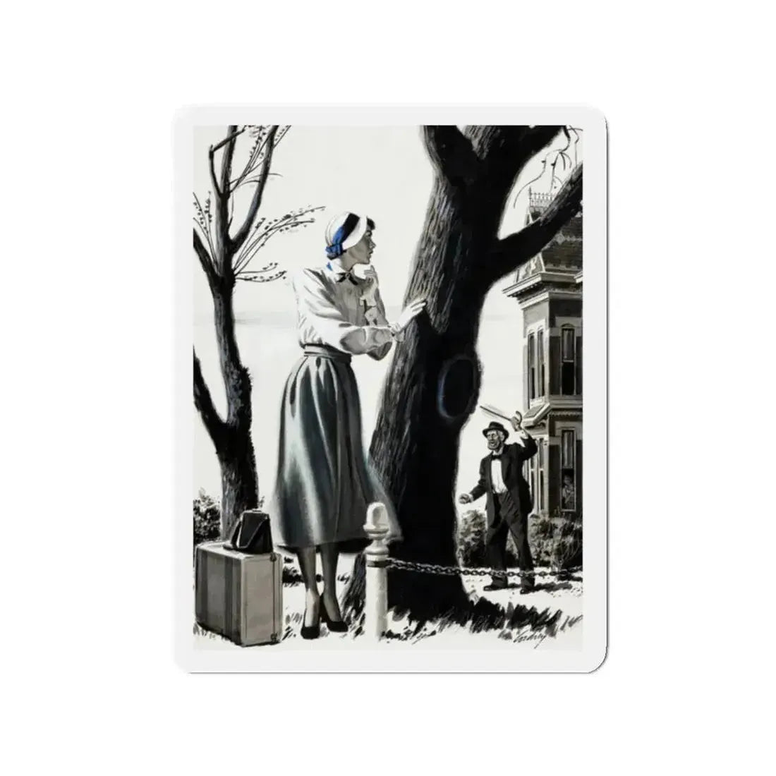 American Magazine, March 1950 (Magazine Illustration) Refrigerator Magnet 2 Inch - The Sticker Space