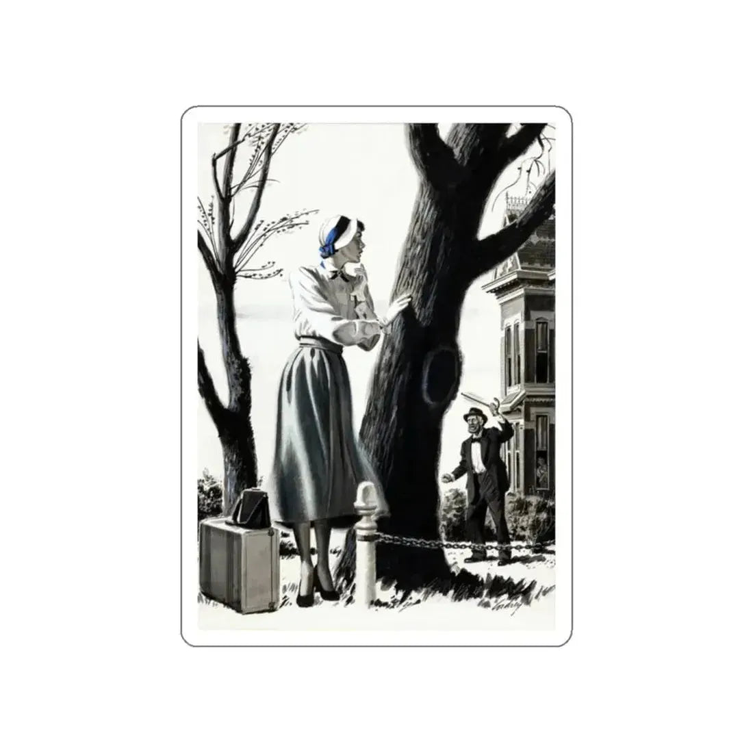 American Magazine, March 1950 (Magazine Illustration) STICKER Vinyl Die-Cut Decal White Die-Cut 2 Inch - The Sticker Space