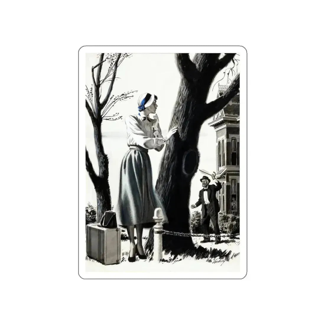 American Magazine, March 1950 (Magazine Illustration) STICKER Vinyl Die-Cut Decal White Die-Cut 3 Inch - The Sticker Space