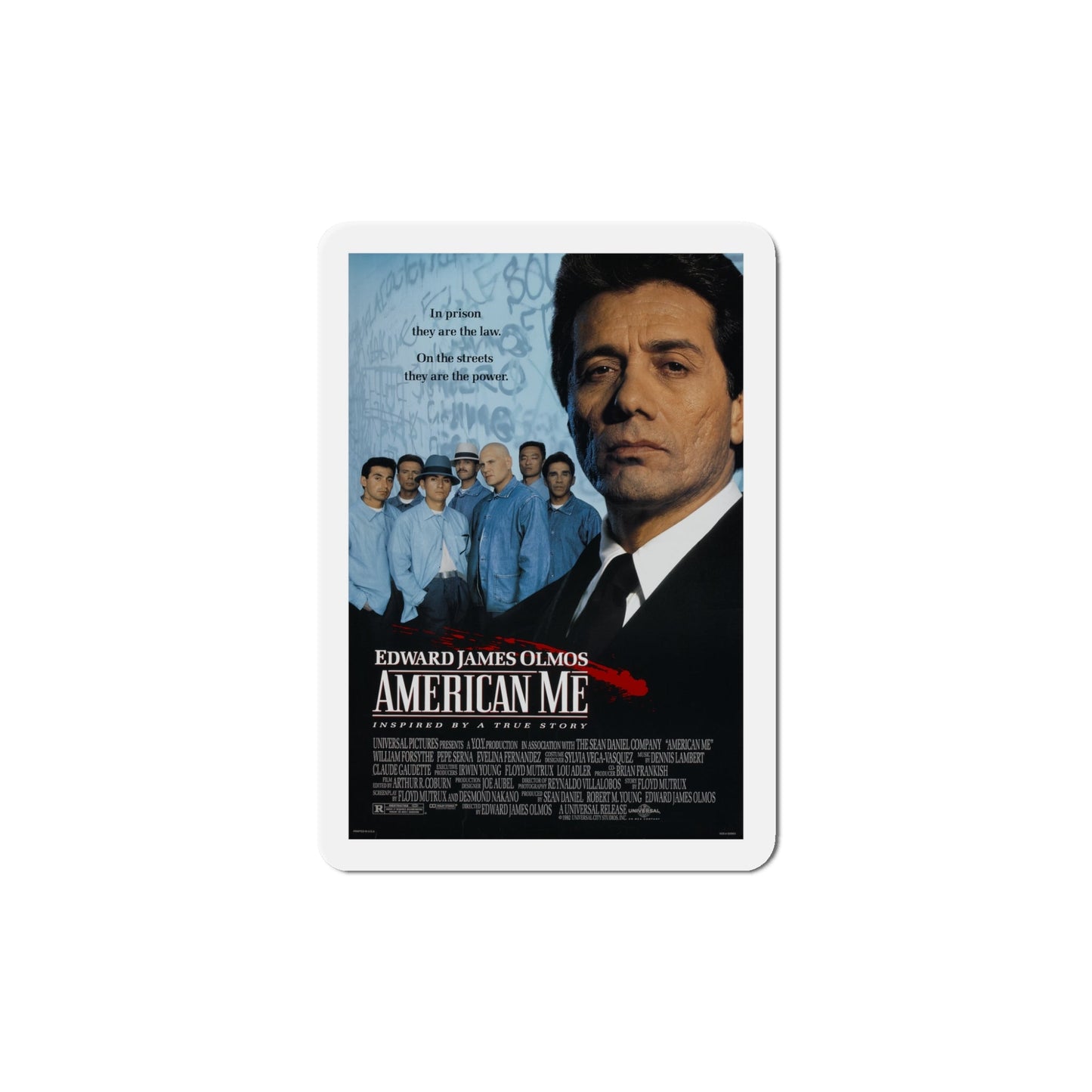 American Me 1992 Movie Poster Die-Cut Magnet-5" x 5"-The Sticker Space