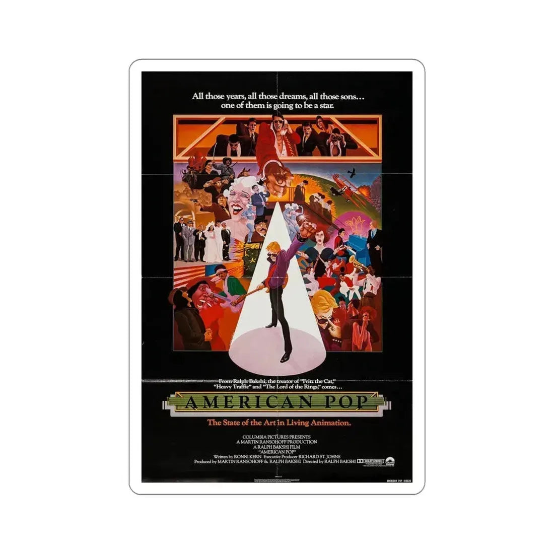 American Pop 1981 Movie Poster STICKER Vinyl Die-Cut Decal 5 Inch - The Sticker Space