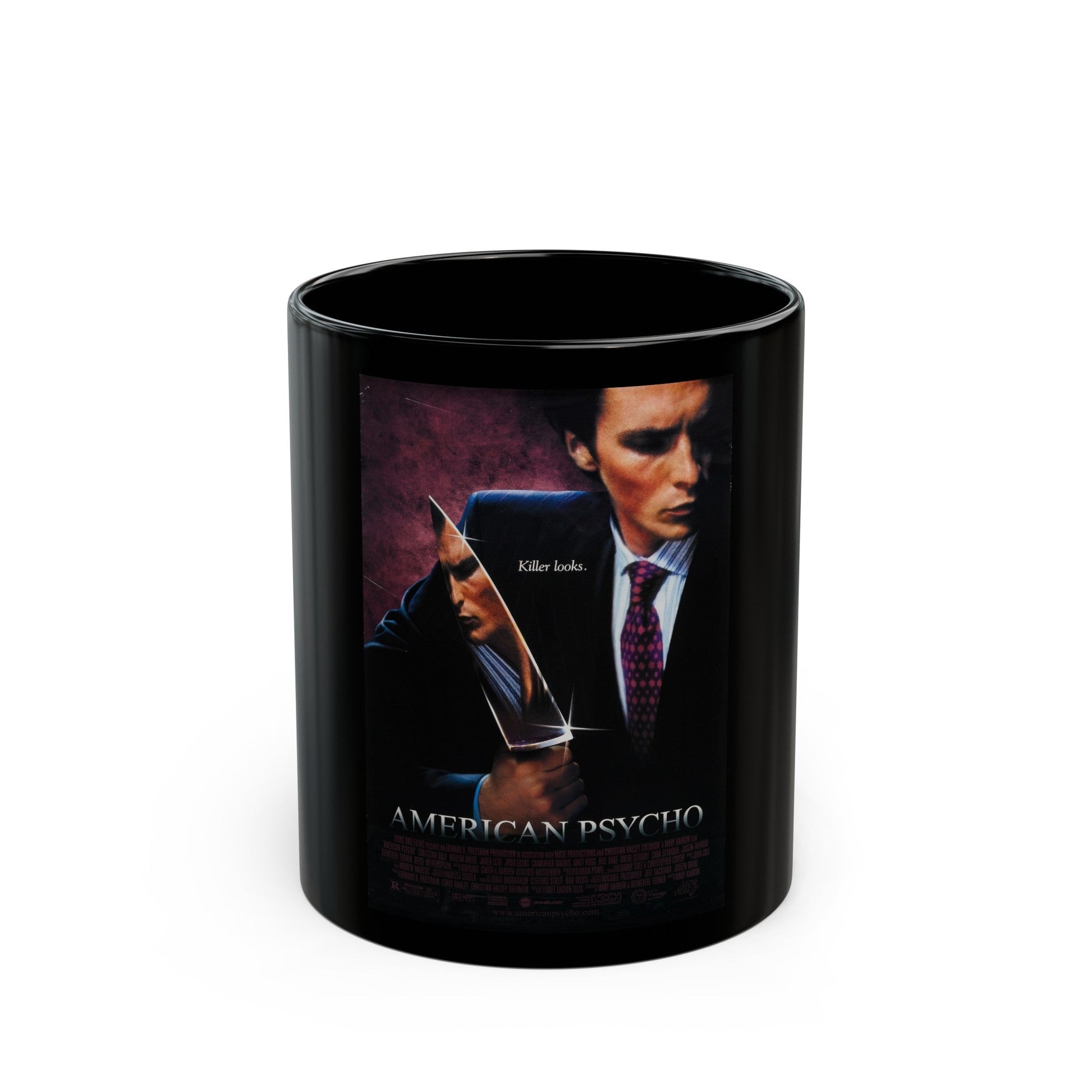 AMERICAN PSYCHO 2000 Movie Poster - Black Coffee Mug-11oz-The Sticker Space