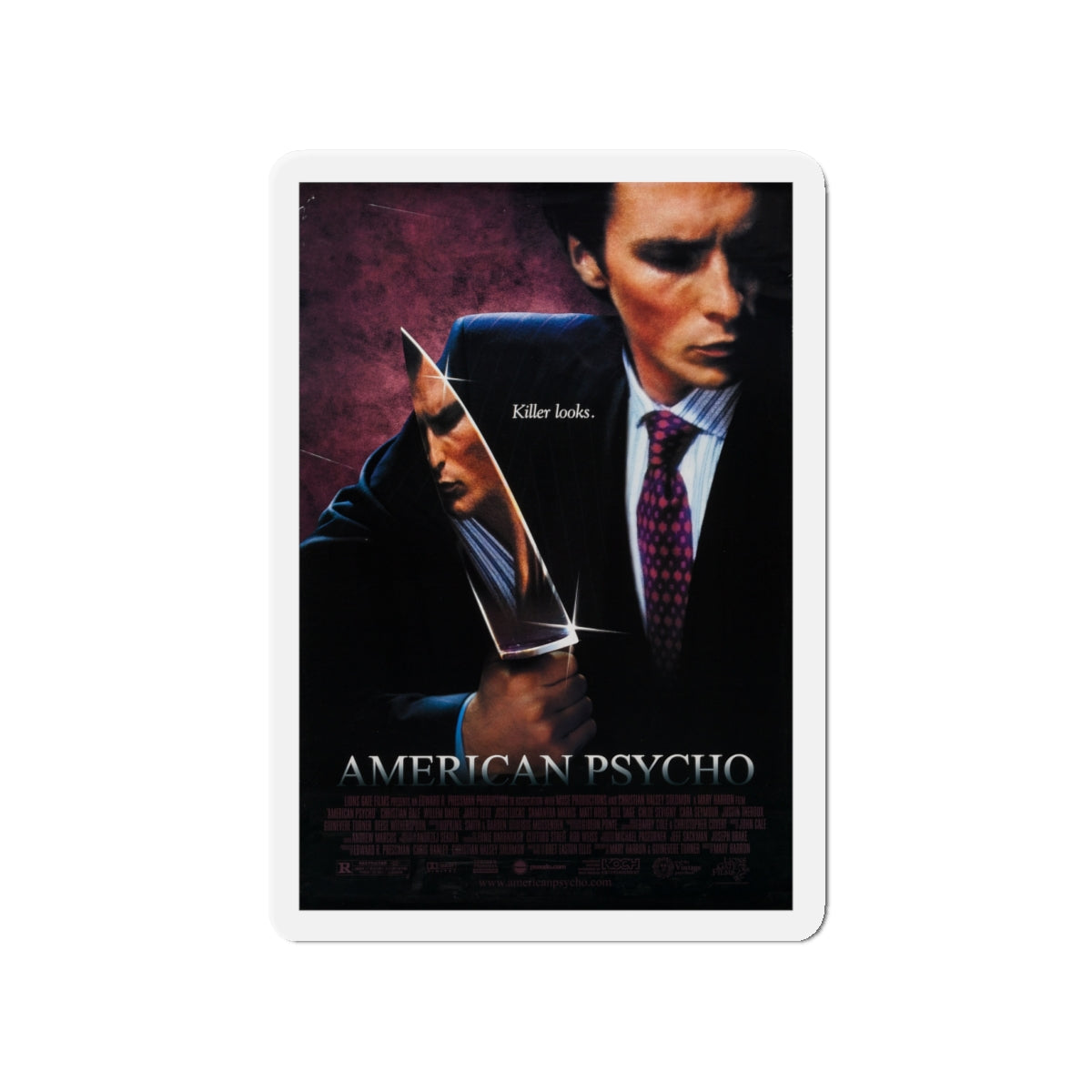 AMERICAN PSYCHO 2000 Movie Poster - Die-Cut Magnet-4" x 4"-The Sticker Space