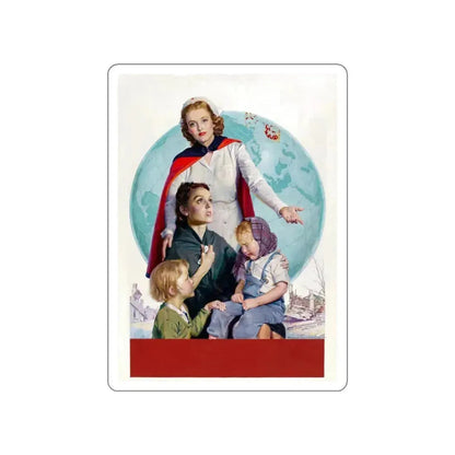 American Red Cross, poster illustration, 1946 (Magazine Illustration) STICKER Vinyl Die-Cut Decal White Die-Cut 3 Inch - The Sticker Space