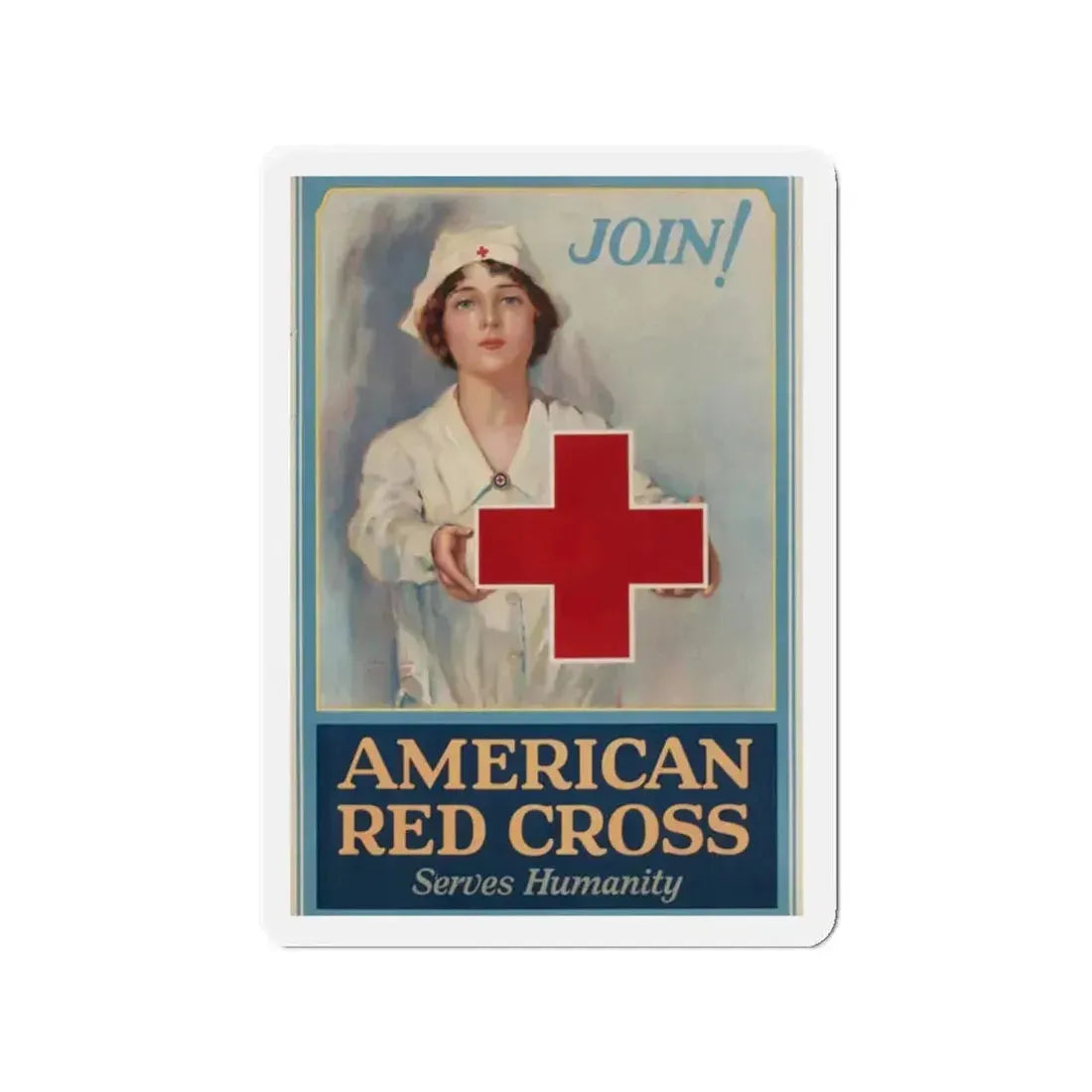 American Red Cross Poster (Magazine Illustration) Refrigerator Magnet 2 Inch - The Sticker Space