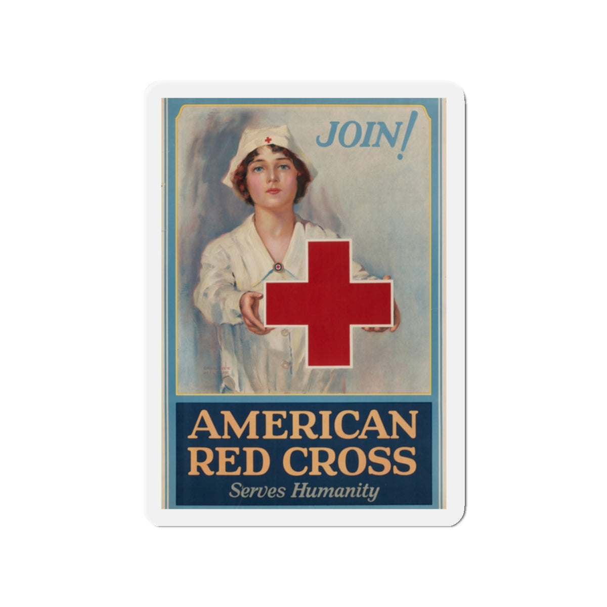 American Red Cross Poster (Magazine Illustration) Refrigerator Magnet-2" x 2"-The Sticker Space