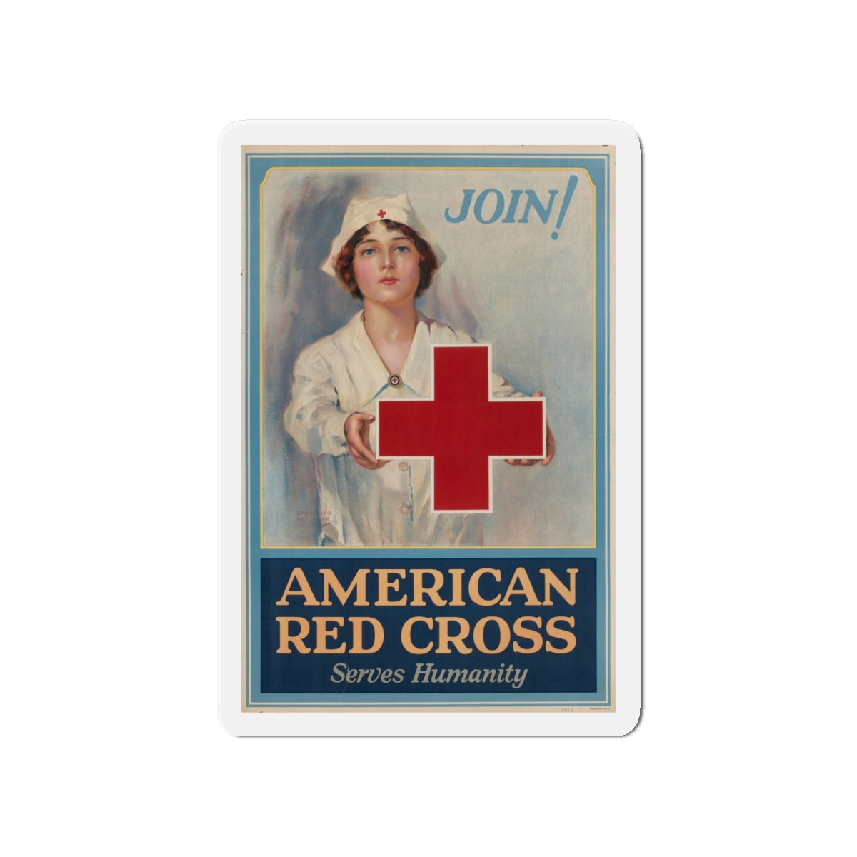 American Red Cross Poster (Magazine Illustration) Refrigerator Magnet-4" x 4"-The Sticker Space