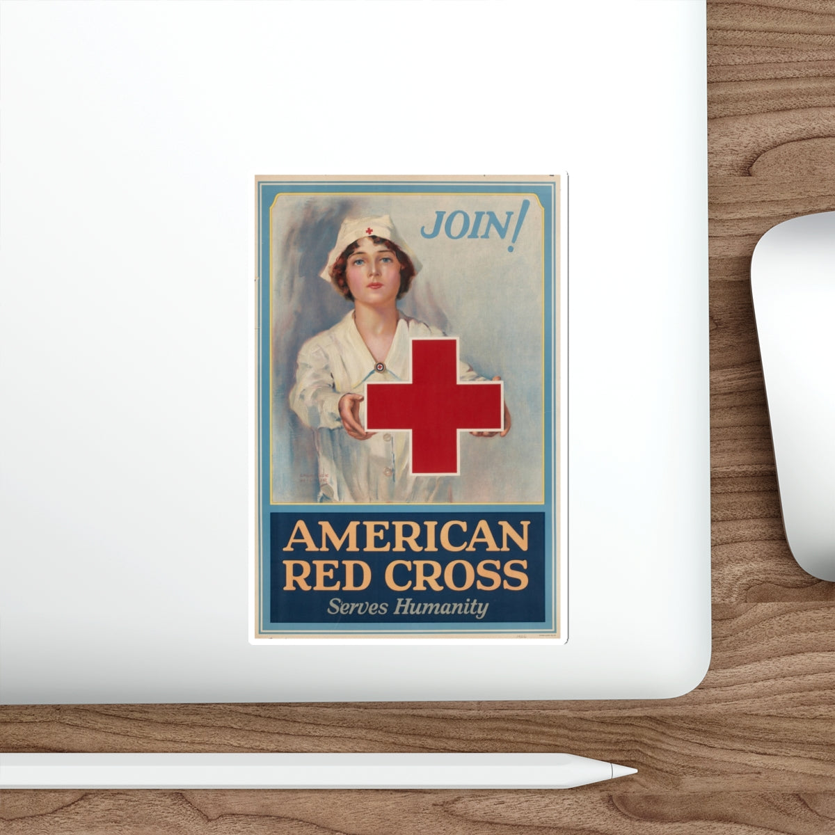 American Red Cross Poster (Magazine Illustration) STICKER Vinyl Die-Cut Decal-The Sticker Space