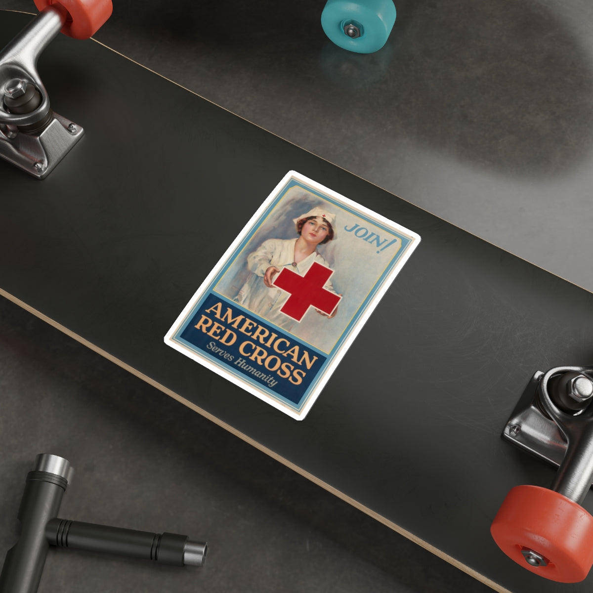 American Red Cross Poster (Magazine Illustration) STICKER Vinyl Die-Cut Decal-The Sticker Space