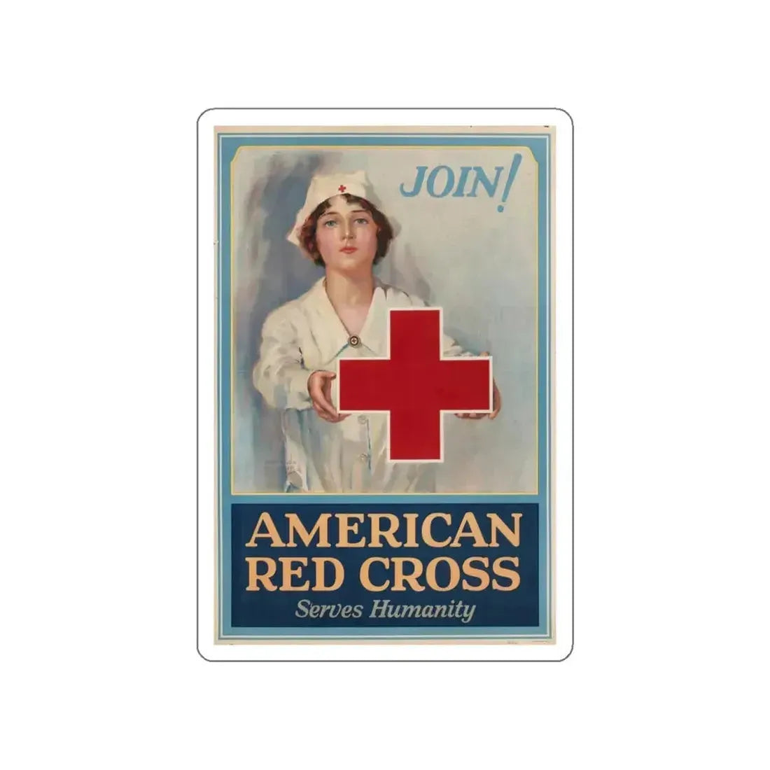 American Red Cross Poster (Magazine Illustration) STICKER Vinyl Die-Cut Decal White Die-Cut 5 Inch - The Sticker Space