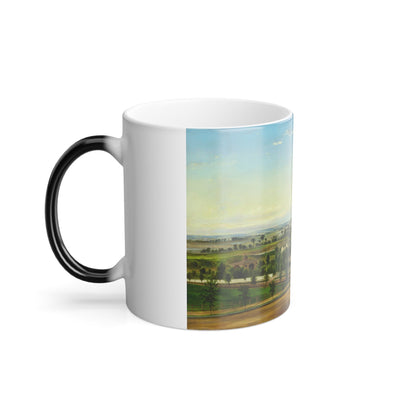 American School, 19th Century - View of Flushing - Oil on Canvas c1850 - Color Changing Mug 11oz-11oz-The Sticker Space