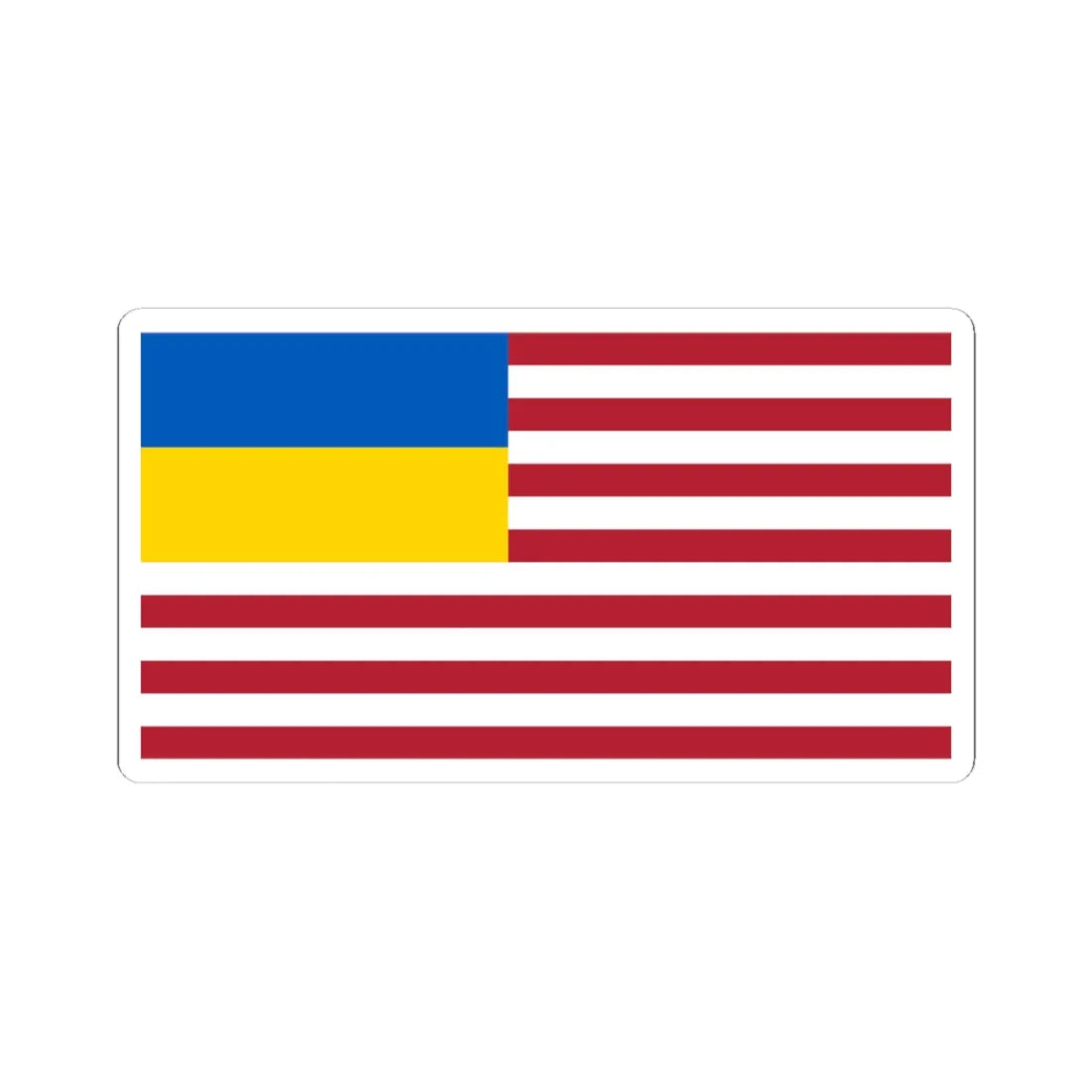 American-Ukrainian flag (Ukraine) STICKER Vinyl Kiss-Cut Decal 4 Inch White - The Sticker Space