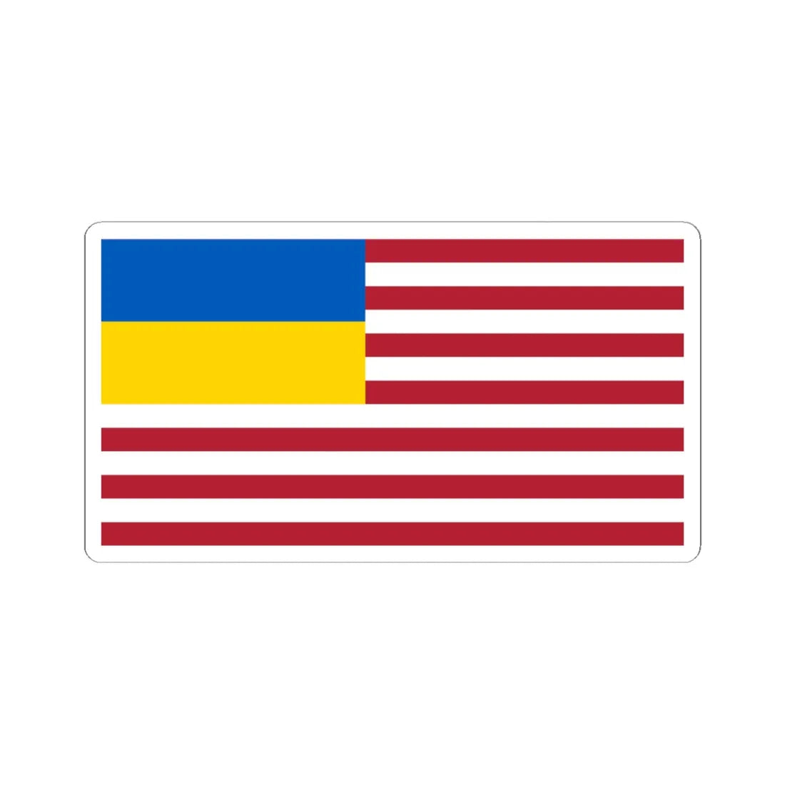 American-Ukrainian flag (Ukraine) STICKER Vinyl Kiss-Cut Decal 6 Inch White - The Sticker Space