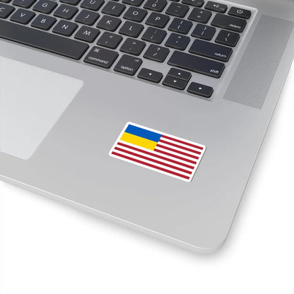 American-Ukrainian flag (Ukraine) STICKER Vinyl Kiss-Cut Decal - The Sticker Space