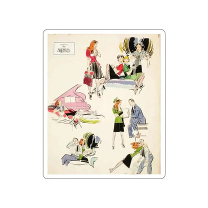 American Weekly illustration (Magazine Illustration) STICKER Vinyl Die-Cut Decal - The Sticker Space