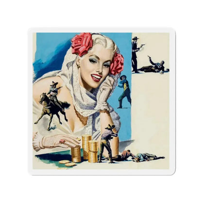 American Weekly Magazine Illustration , c. 1950s (Magazine Illustration) Refrigerator Magnet 2 Inch Die-Cut - The Sticker Space