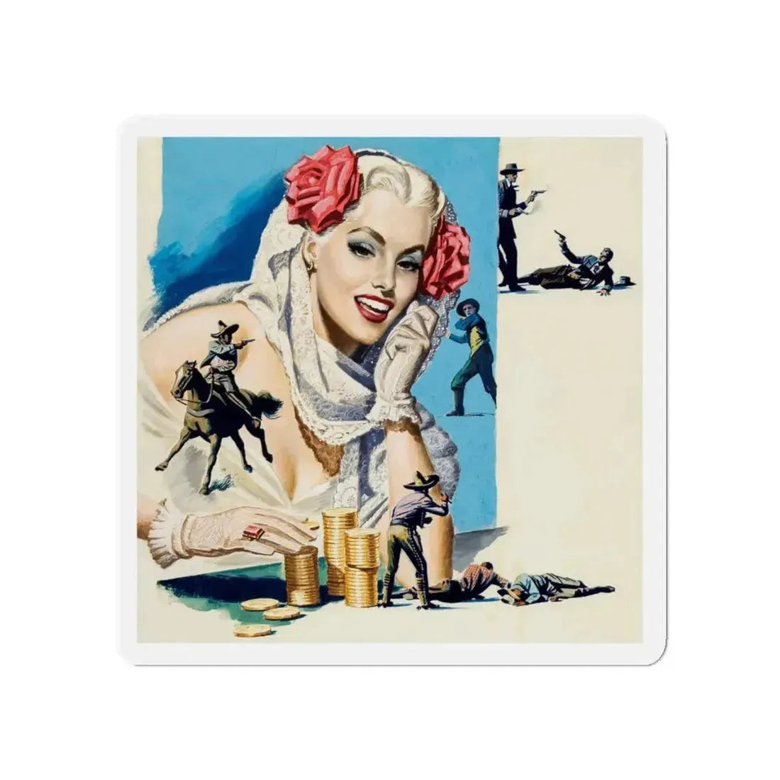 American Weekly Magazine Illustration , c. 1950s (Magazine Illustration) Refrigerator Magnet 5 Inch Die-Cut - The Sticker Space