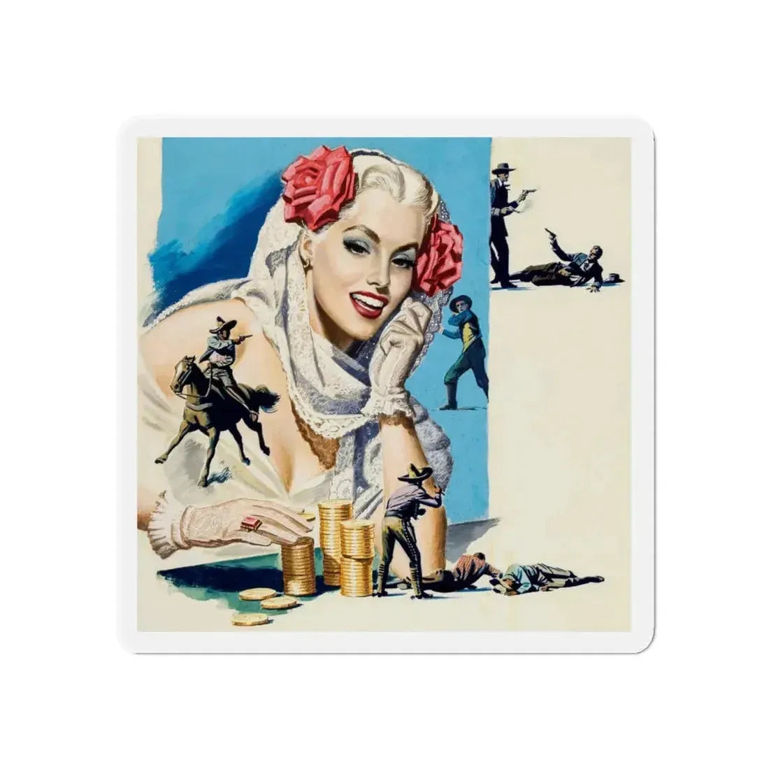 American Weekly Magazine Illustration , c. 1950s (Magazine Illustration) Refrigerator Magnet 6 Inch Die-Cut - The Sticker Space