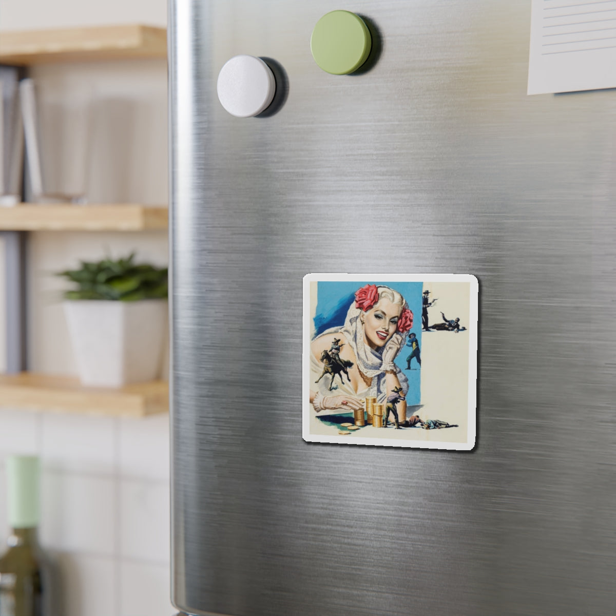 American Weekly Magazine Illustration , c. 1950s (Magazine Illustration) Refrigerator Magnet-The Sticker Space