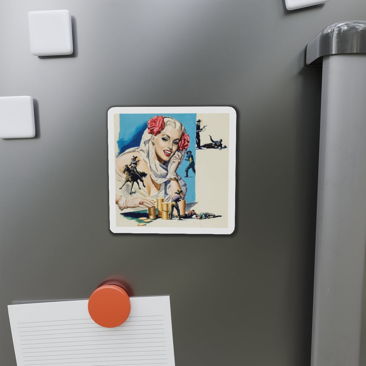 American Weekly Magazine Illustration , c. 1950s (Magazine Illustration) Refrigerator Magnet-The Sticker Space