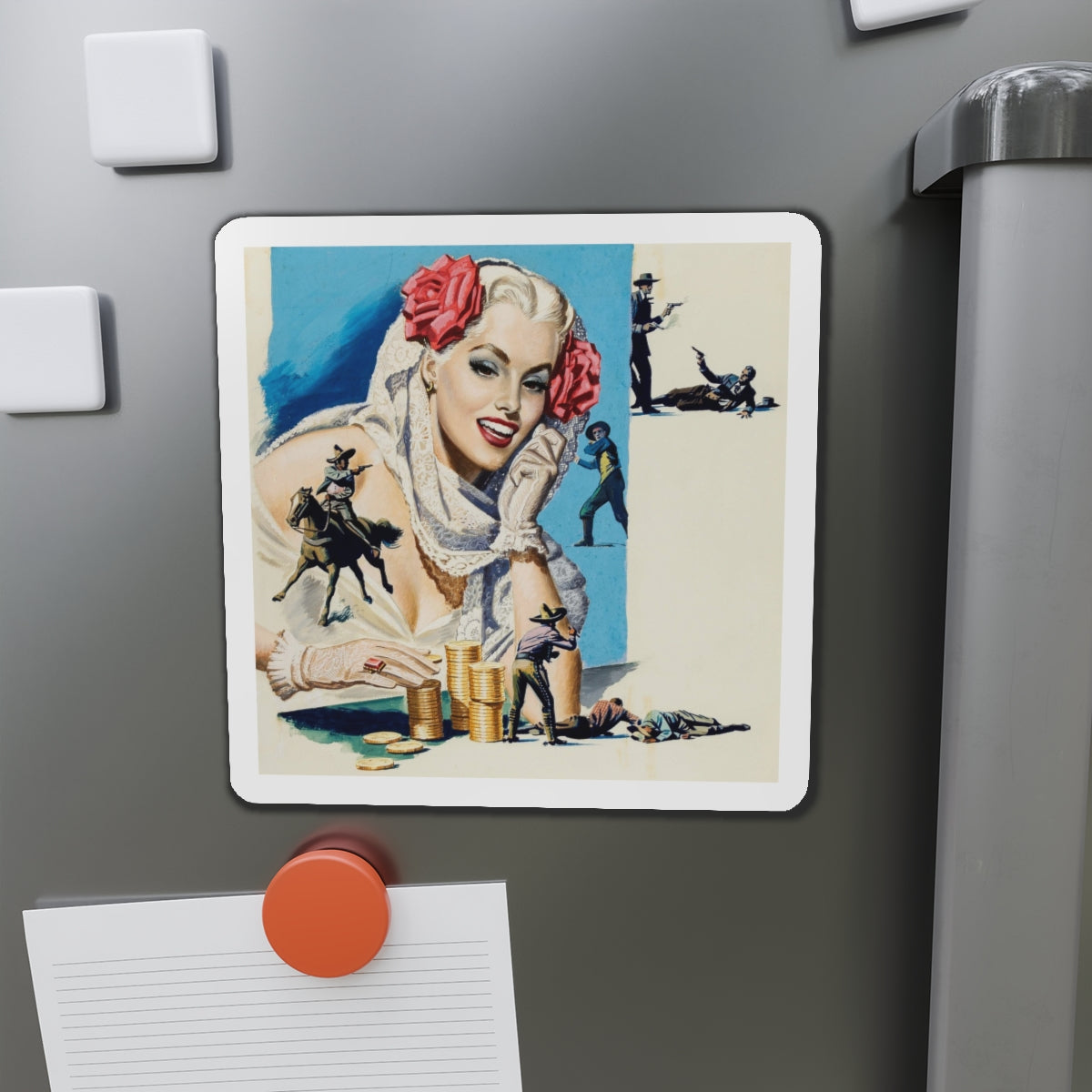 American Weekly Magazine Illustration , c. 1950s (Magazine Illustration) Refrigerator Magnet-The Sticker Space