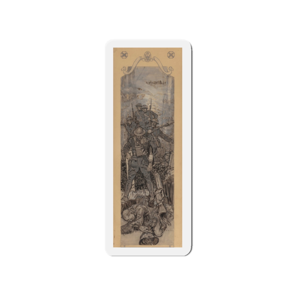 America's Greatest Battle, Collier's magazine story illustration, March 22, 1919 (Magazine Illustration) Refrigerator Magnet-2" x 2"-The Sticker Space