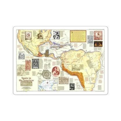 Americas - Spain in the (1992) (Map) STICKER Vinyl Kiss-Cut Decal 6 Inch White - The Sticker Space