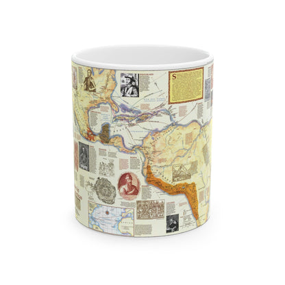 Americas - Spain in the (1992) (Map) White Coffee Mug-11oz-The Sticker Space