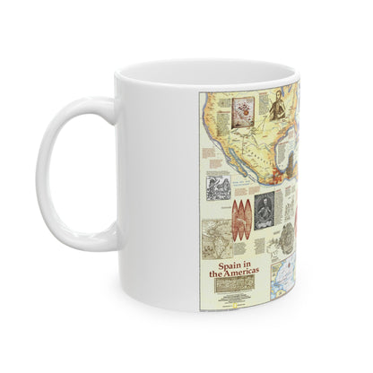 Americas - Spain in the (1992) (Map) White Coffee Mug-The Sticker Space