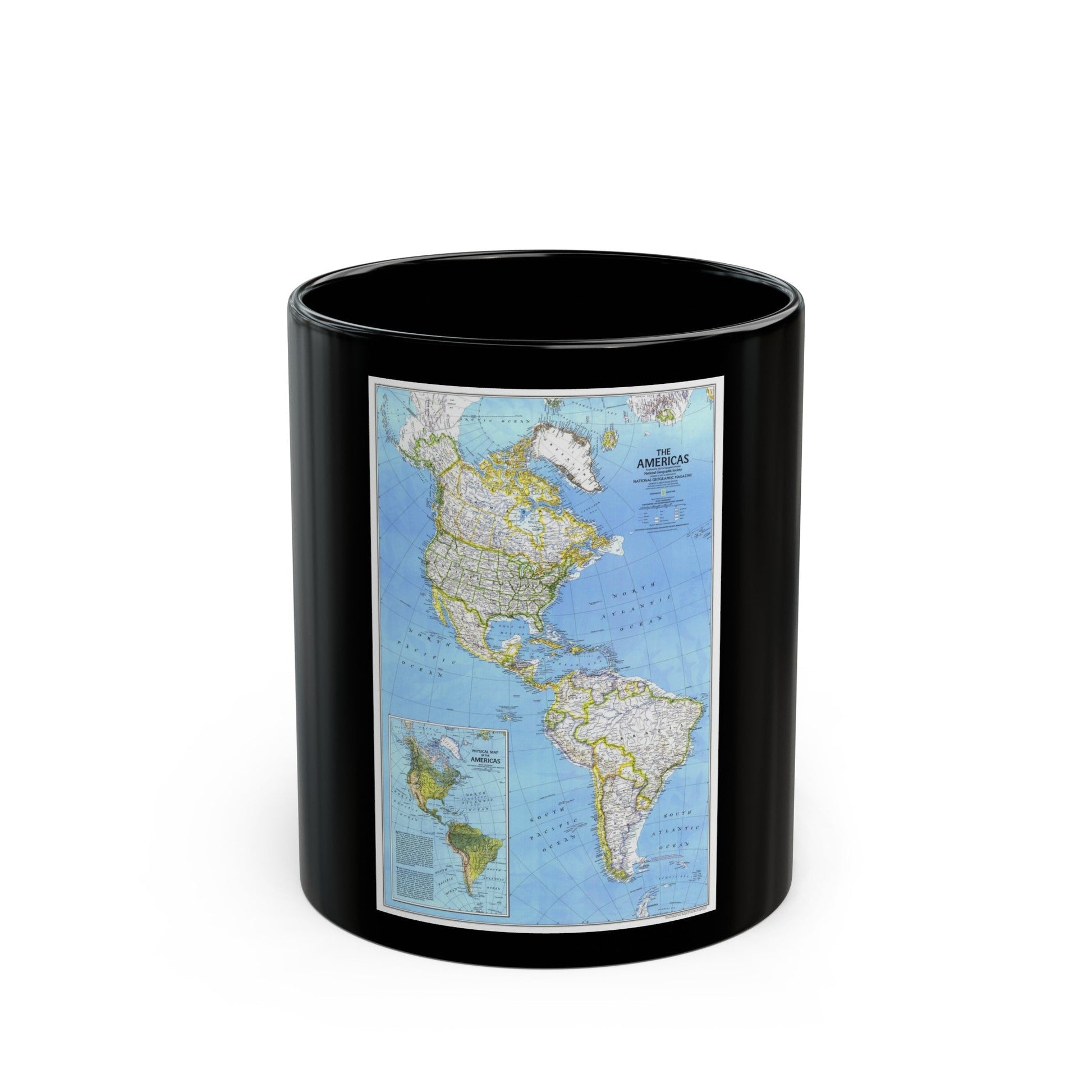 Americas, The (1979) (Map) Black Coffee Mug-11oz-The Sticker Space