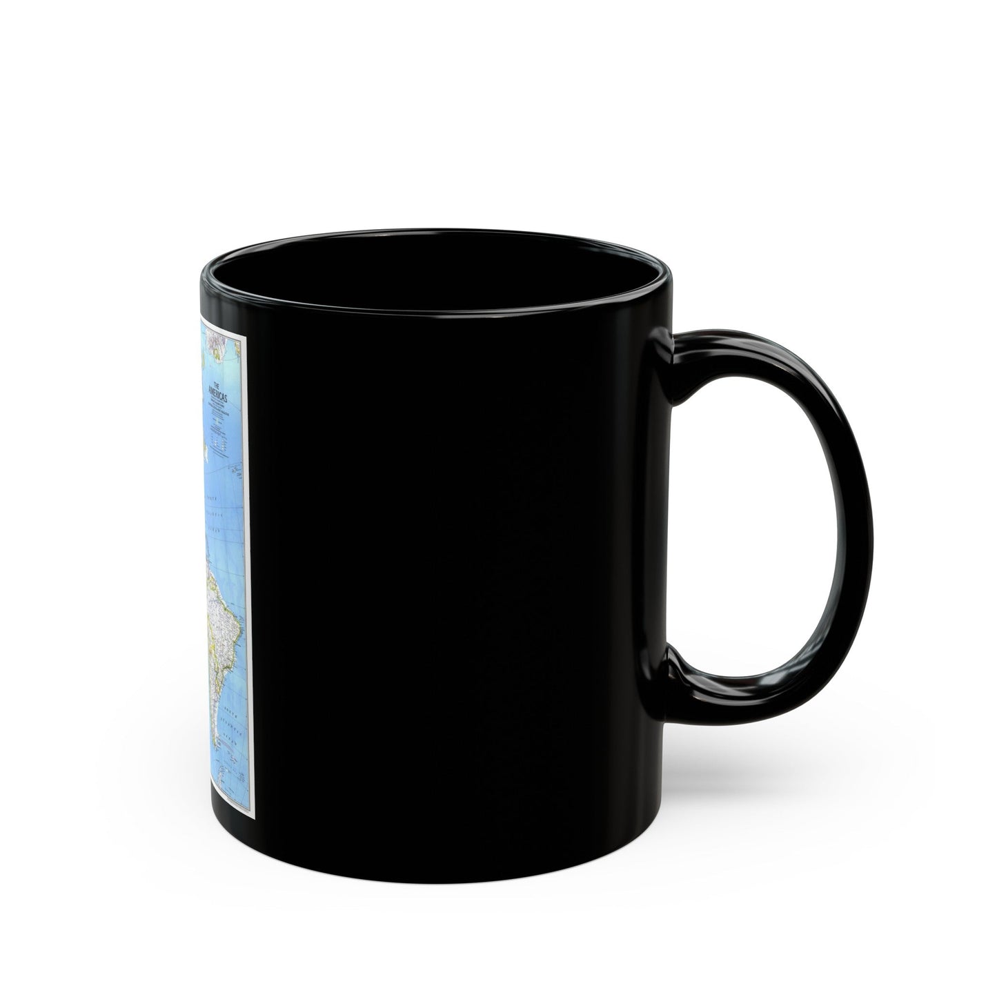 Americas, The (1979) (Map) Black Coffee Mug-The Sticker Space