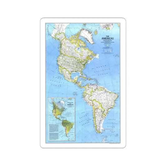 Americas, The (1979) (Map) STICKER Vinyl Kiss-Cut Decal 2 Inch White - The Sticker Space