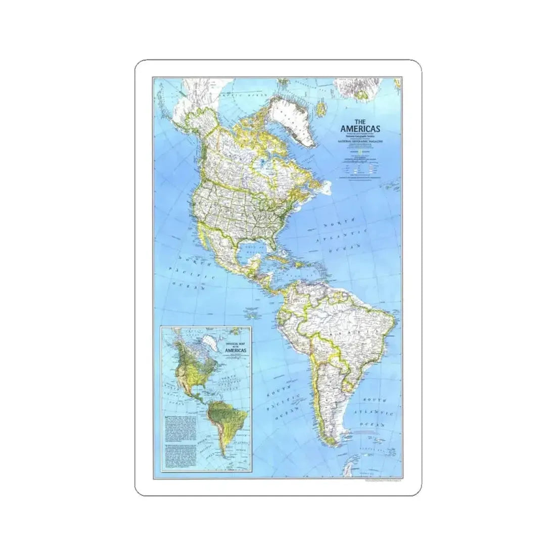 Americas, The (1979) (Map) STICKER Vinyl Kiss-Cut Decal 6 Inch White - The Sticker Space