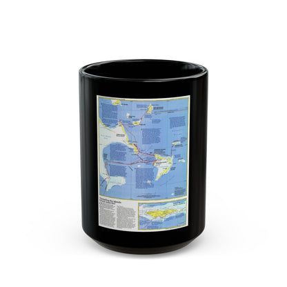 Americas - Threading the Island (1986) (Map) Black Coffee Mug-15oz-The Sticker Space