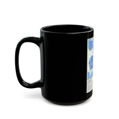 Americas - Threading the Island (1986) (Map) Black Coffee Mug-The Sticker Space