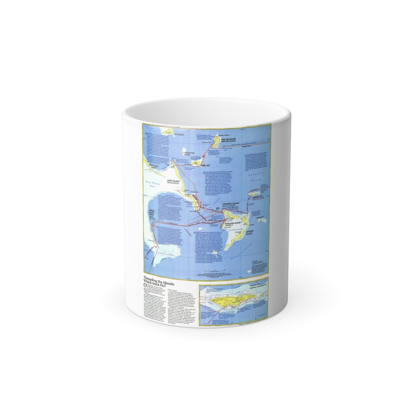 Americas - Threading the Island (1986) (Map) Color Changing Mug 11oz-11oz-The Sticker Space