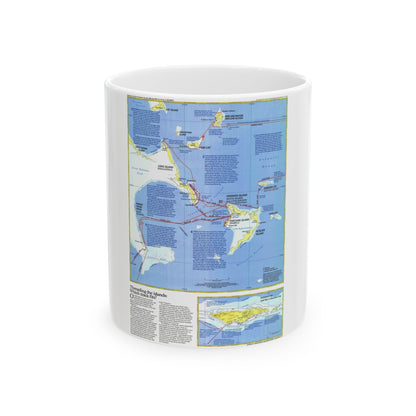 Americas - Threading the Island (1986) (Map) White Coffee Mug-11oz-The Sticker Space