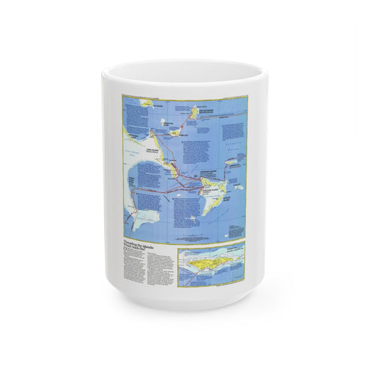 Americas - Threading the Island (1986) (Map) White Coffee Mug-15oz-The Sticker Space