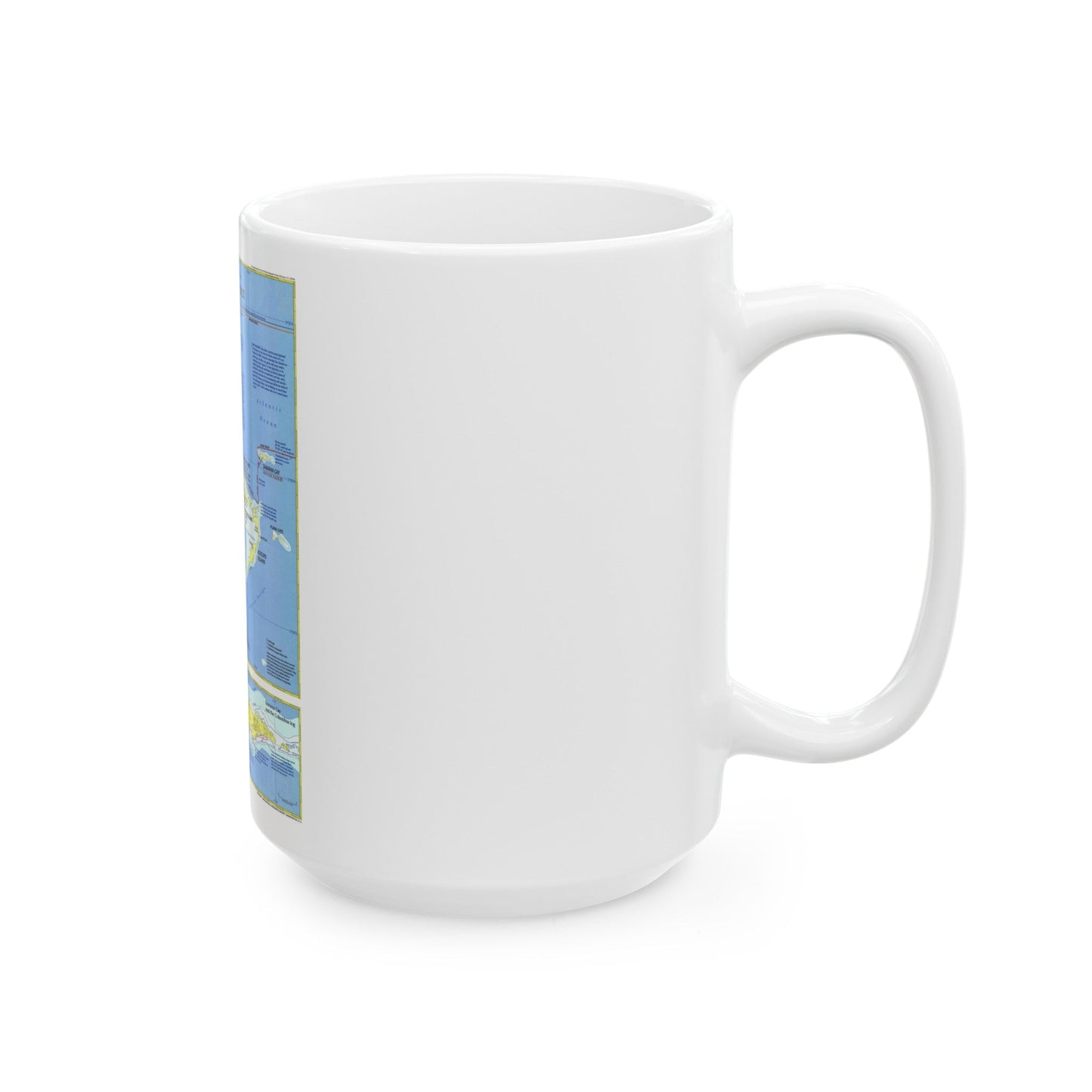 Americas - Threading the Island (1986) (Map) White Coffee Mug-The Sticker Space