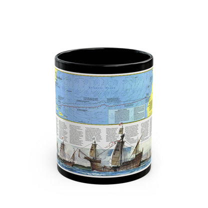 Americas - Where Did Columbus Discover America (1987) (Map) Black Coffee Mug-11oz-The Sticker Space