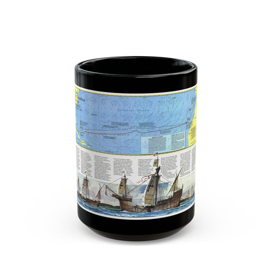 Americas - Where Did Columbus Discover America (1987) (Map) Black Coffee Mug-15oz-The Sticker Space