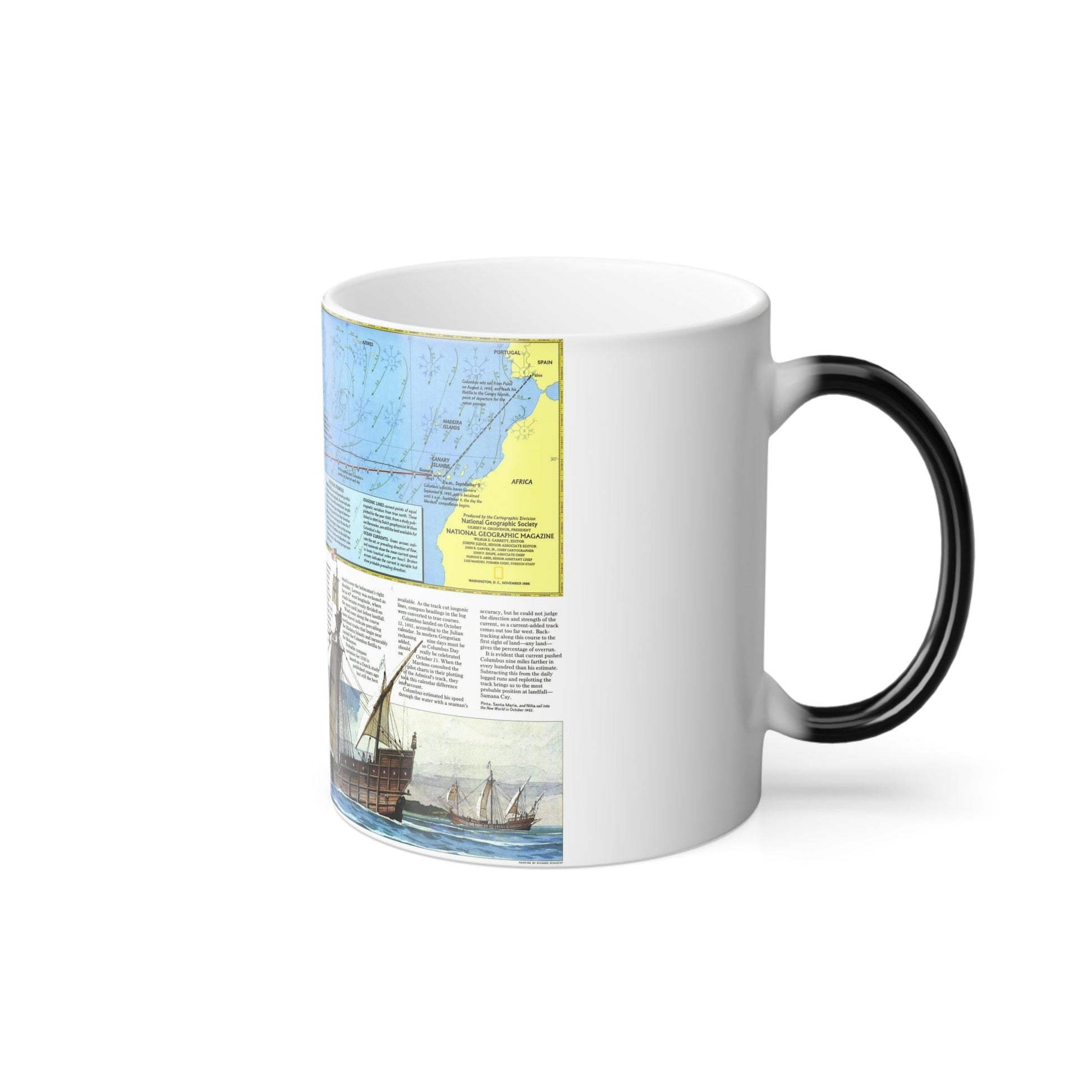 Americas - Where Did Columbus Discover America (1987) (Map) Color Changing Mug 11oz-11oz-The Sticker Space